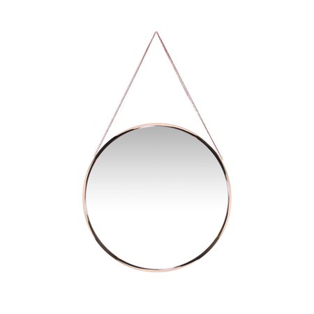 INFINITY INSTRUMENTS Franc Rose Gold Mirror - 22" Round Rose Gold Frame and Metal Chain 15462RG